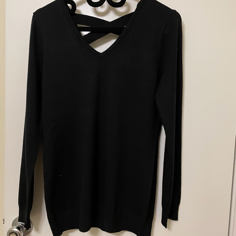 NWT Black V neck sweater